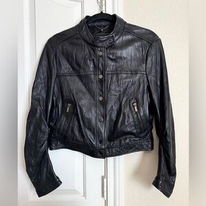 BcbgMaxAzria Leather Black Jacket
